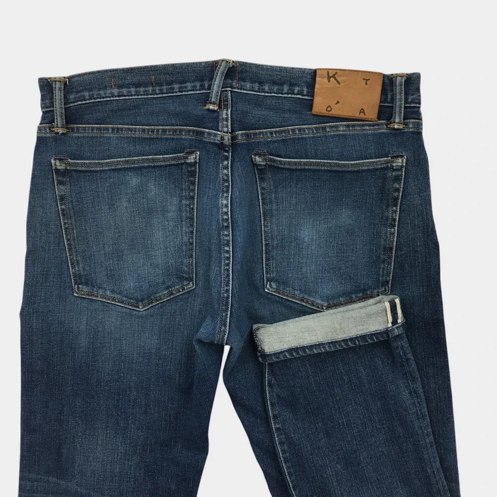 Kato by Hiroshi Kato The Pen Slim Selvedge Jeans Blue Rain Wash Mens 34 USA Made